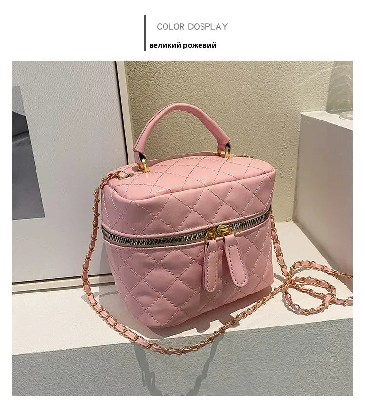 Trendy  Buet Handbag Women's Crossbody Bag Luxury Feel Small  Design Handbag Soft PU Leather Zipper Closure Casual