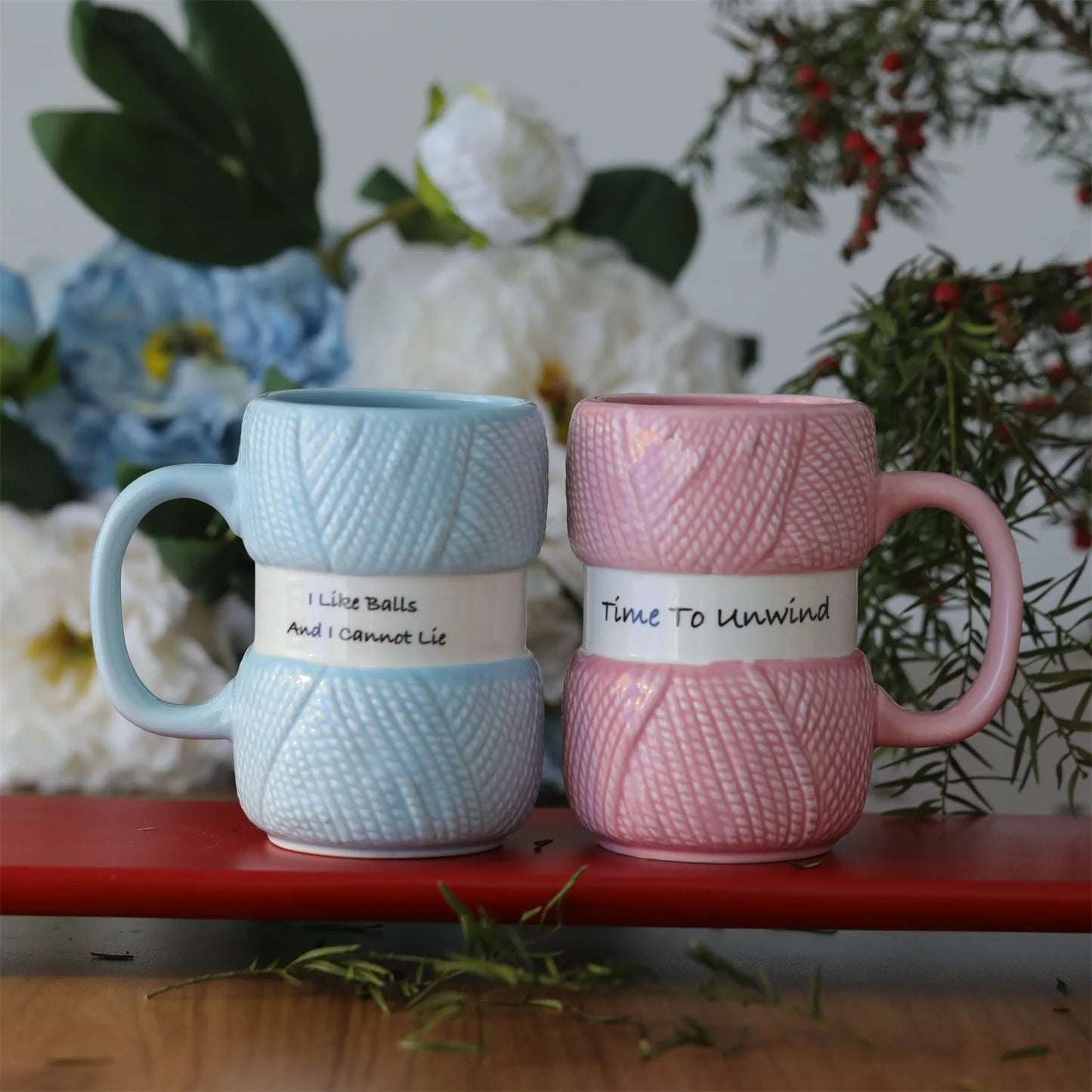 425ml Creative Knitted Pattern Gift Mug Colorful Woolen Balls Mugs Home Party Christmas Birthday Or Christmas Gift Cup