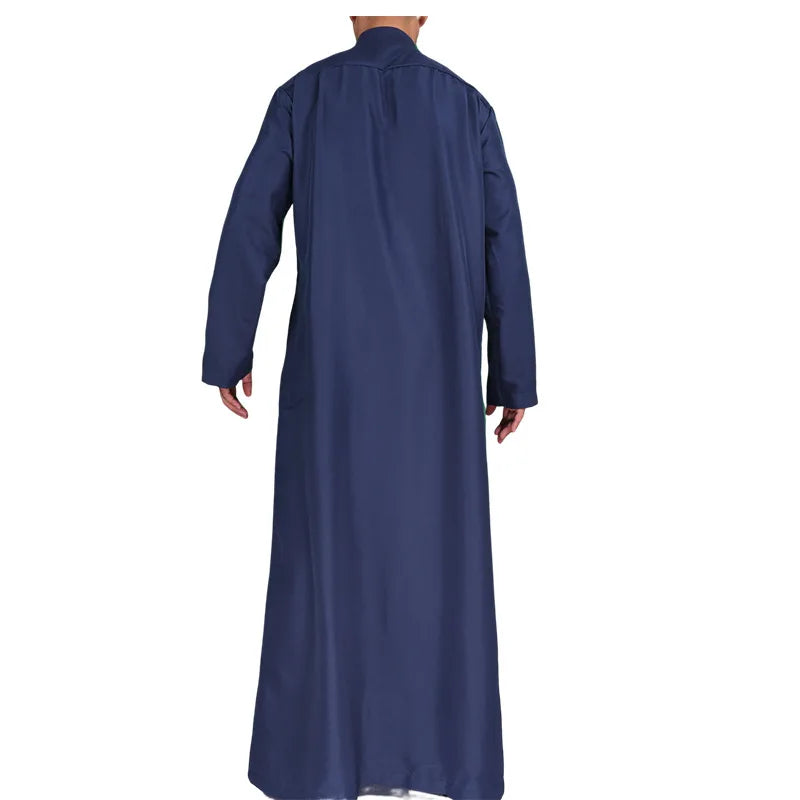 New 2026 Middle East Muslim Men Dress Long Sleeve Jubba Thobe Ramadan Eid Dishdasha Robe Muslim Islamic Kaftans Arab Clothing