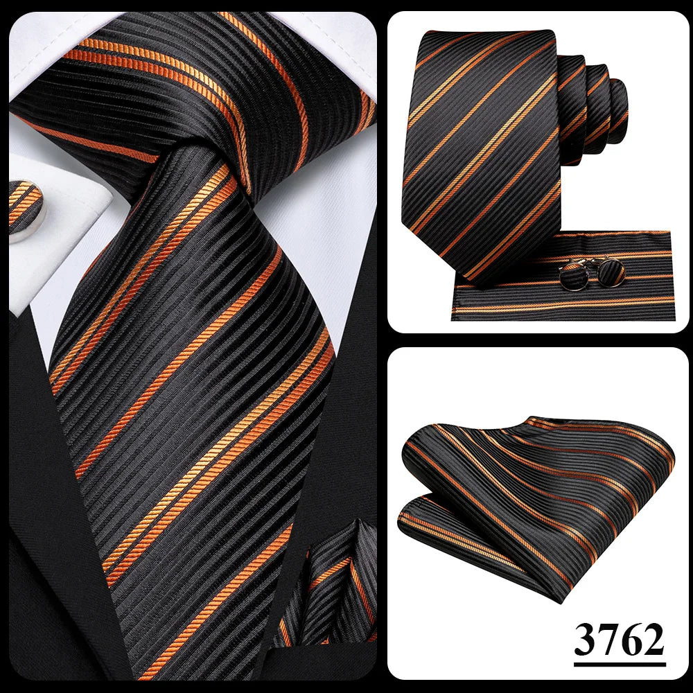 Hi-Tie Teal Green Floral Mens Fashion Necktie Handkerchief Cufflinks for Tuxedo Accessory Classic Silk Luxury Tie for Man Gift
