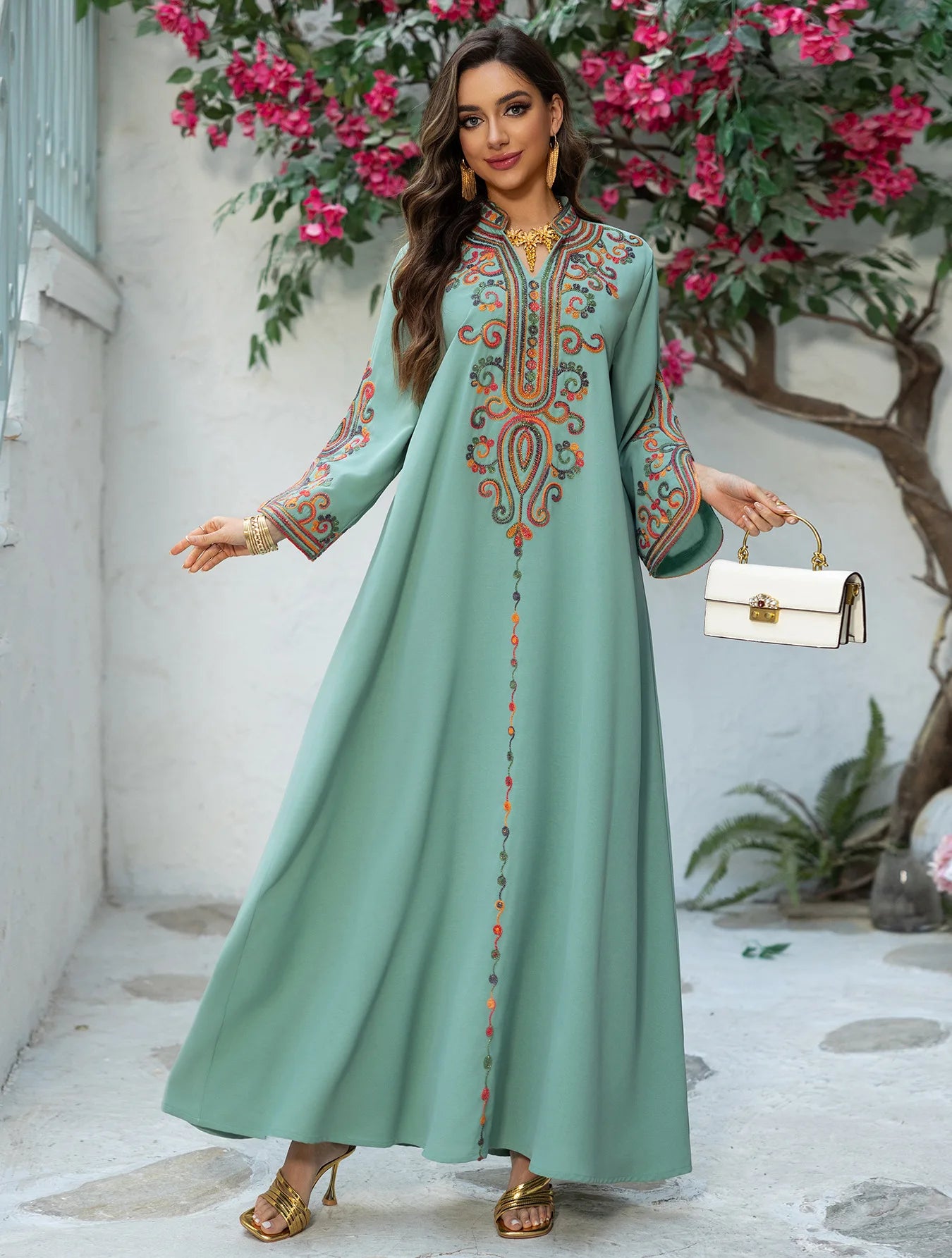 Abaya Dress For Women Embroidery Vestidos Largos Islam Arab Long Robe Jalabiya Ramadan Morocco Kaftan Dubai Abayas Dresses 2026