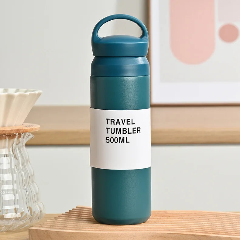 500ml Portable Stainless Steel Vacuum Insulated Water Cup Exquisite Double-Walled for Daily Use in Homes Offices Outdoor Parties