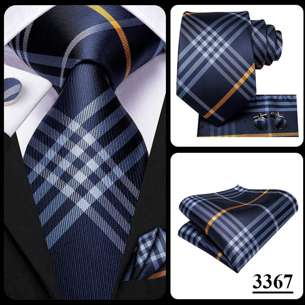 Hi-Tie Peacock Blue Novelty Design Silk Wedding Tie For Men Hanky Cufflinks Gift Mens Necktie Set Business Party Dropshipping