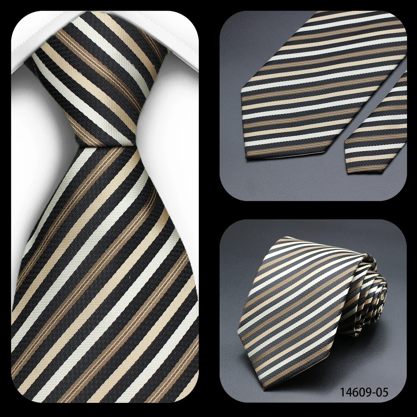 Tie Gravatas Fashion Wholesale Woven Striped Necktie Wedding Accessories Blue Man Fit Group Party Office Neck Ties
