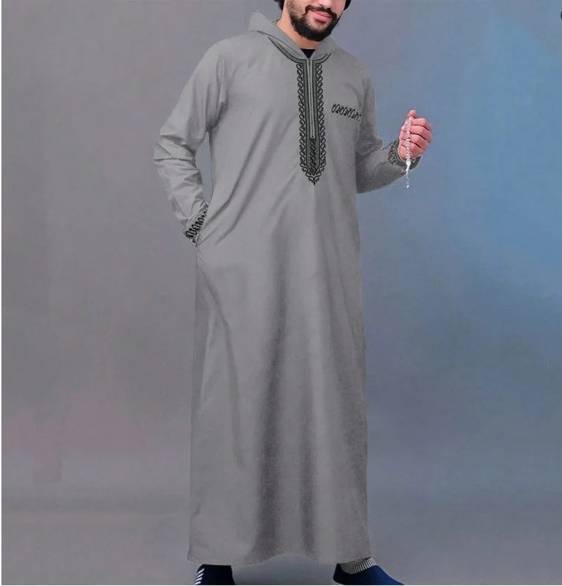 2026 Men's Traditional Muslim Clothing Eid Middle East Jubba Thobe Men Thobe Arab Muslim Robes with Short Sleeves Husband Gift