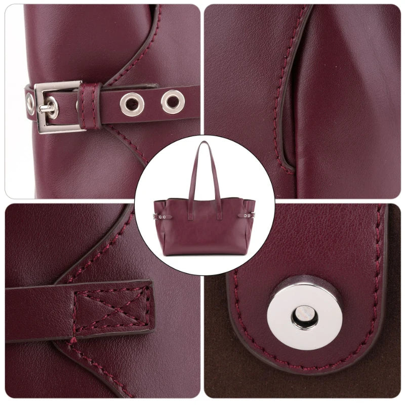 Bag Set: Tote Bag With Matching Purse,Designer Wing Style Women Underarm Shoulder Bag,Large Capacity Spacious Handbag,Burgundy