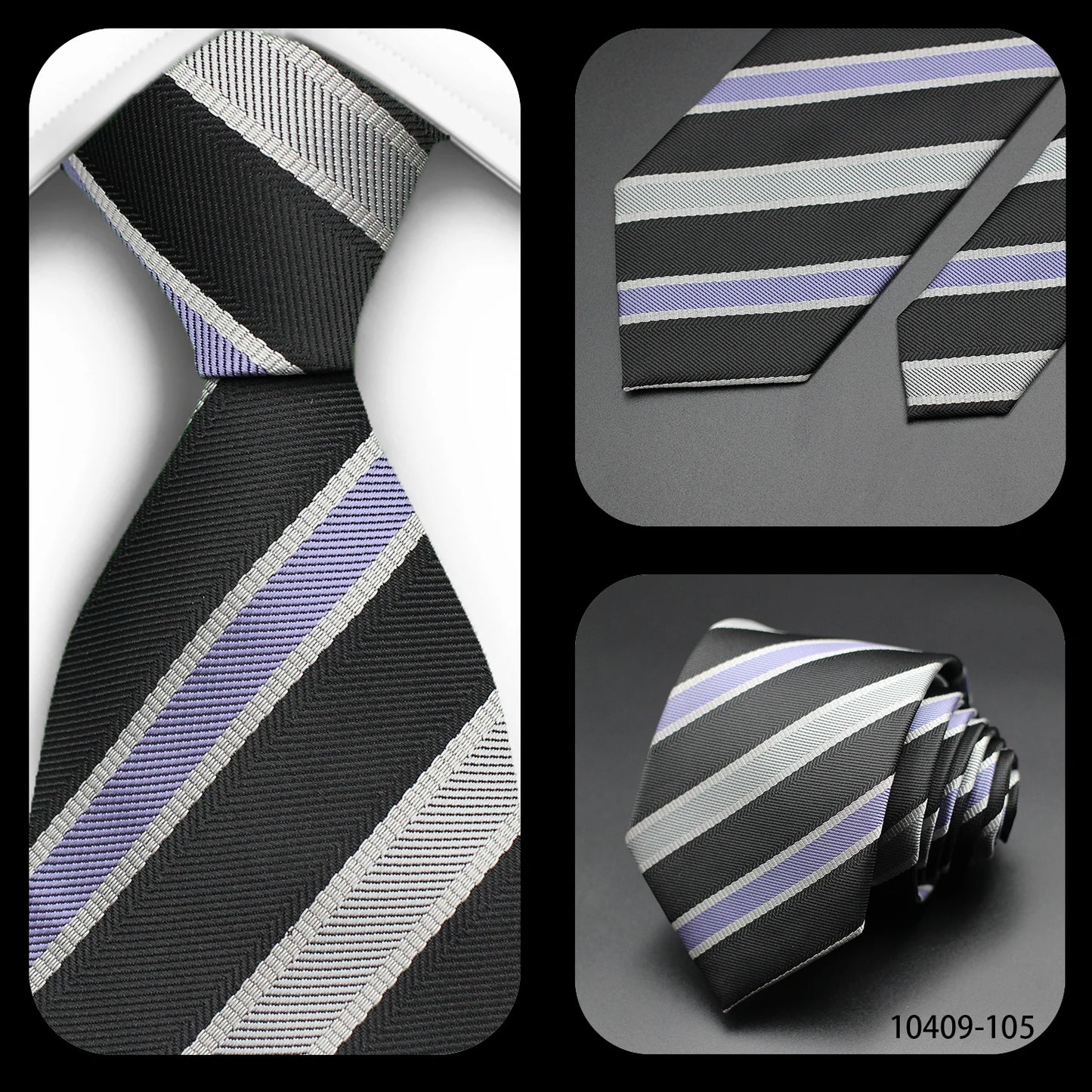 Tie Gravatas Fashion Wholesale Woven Striped Necktie Wedding Accessories Blue Man Fit Group Party Office Neck Ties