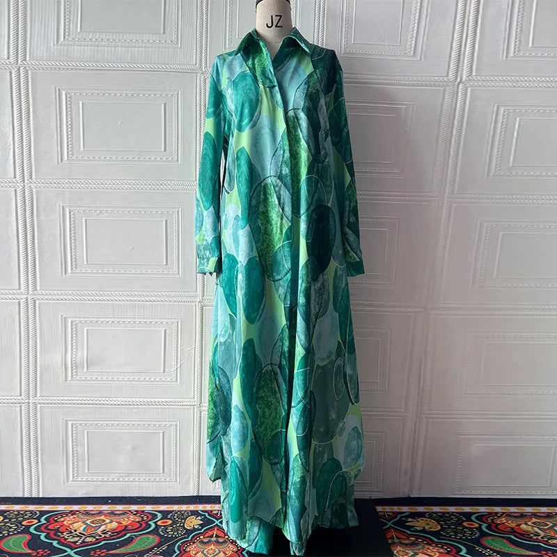 Eid Muslim Suits Women Print Blouses Wide Leg Pants Set Two Piece Musulman Ensemble Dubai Arabic Morocco Islam Casual Ramadan