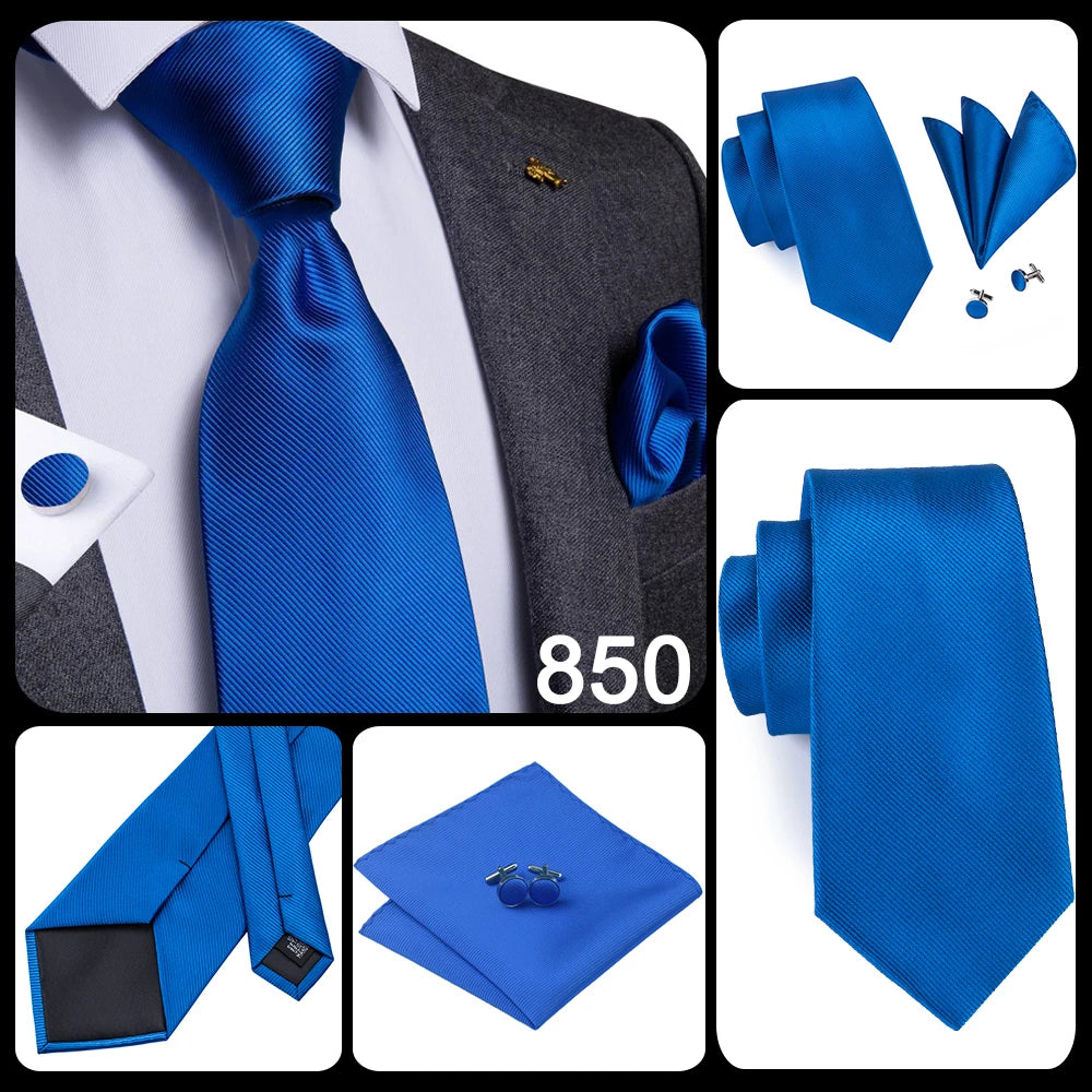 Hi-Tie Blue New Fashion Business Paisley Silk Men's Tie NeckTie 8.5cm Ties for Men Formal Luxury Wedding Quality Gravata