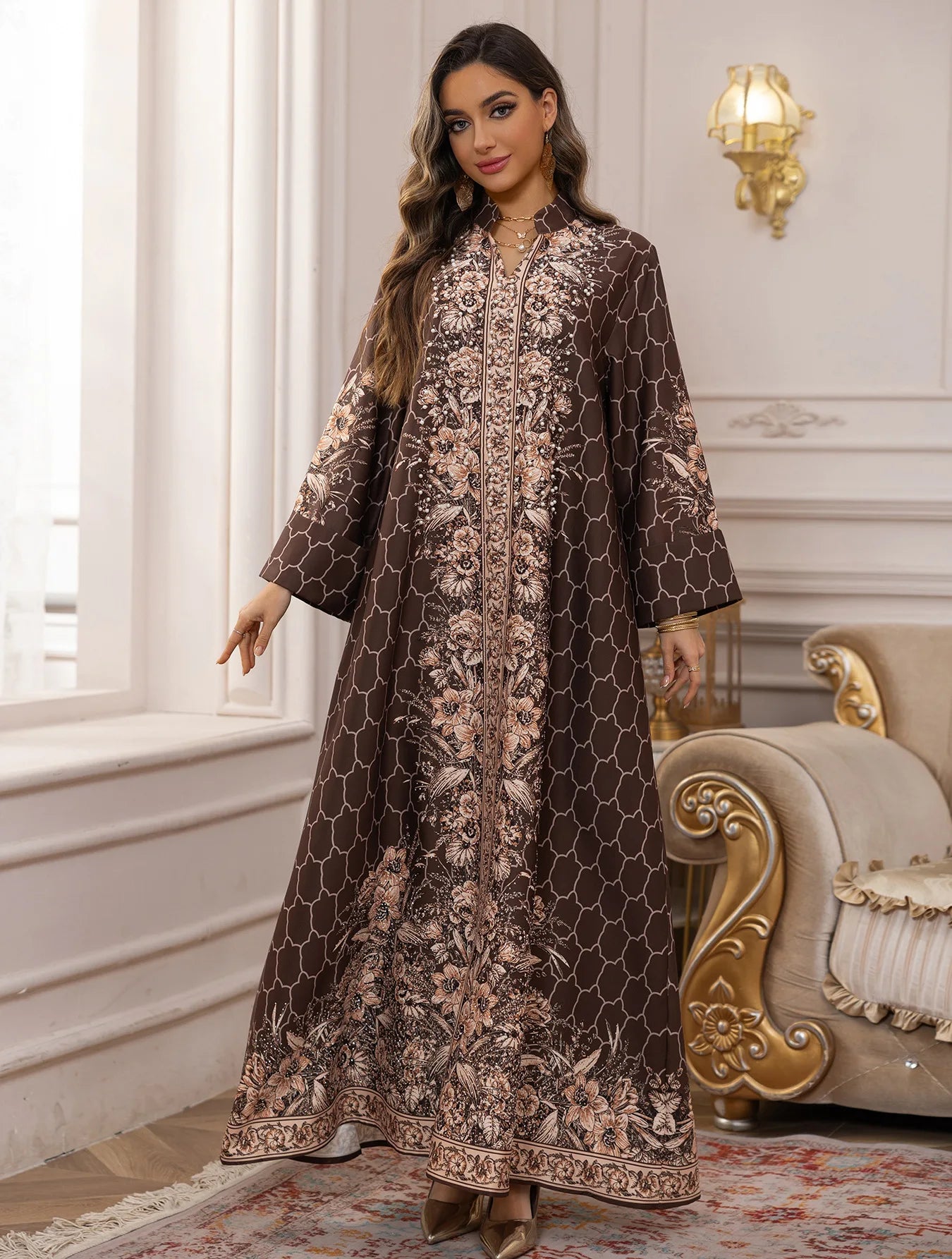 Muslim Dress Women Abaya Eid Diamond Party Dresses Arab Long Robe Print Abayas Dubai Morocco Kaftan Islam Jalabiya Vestidos 2026
