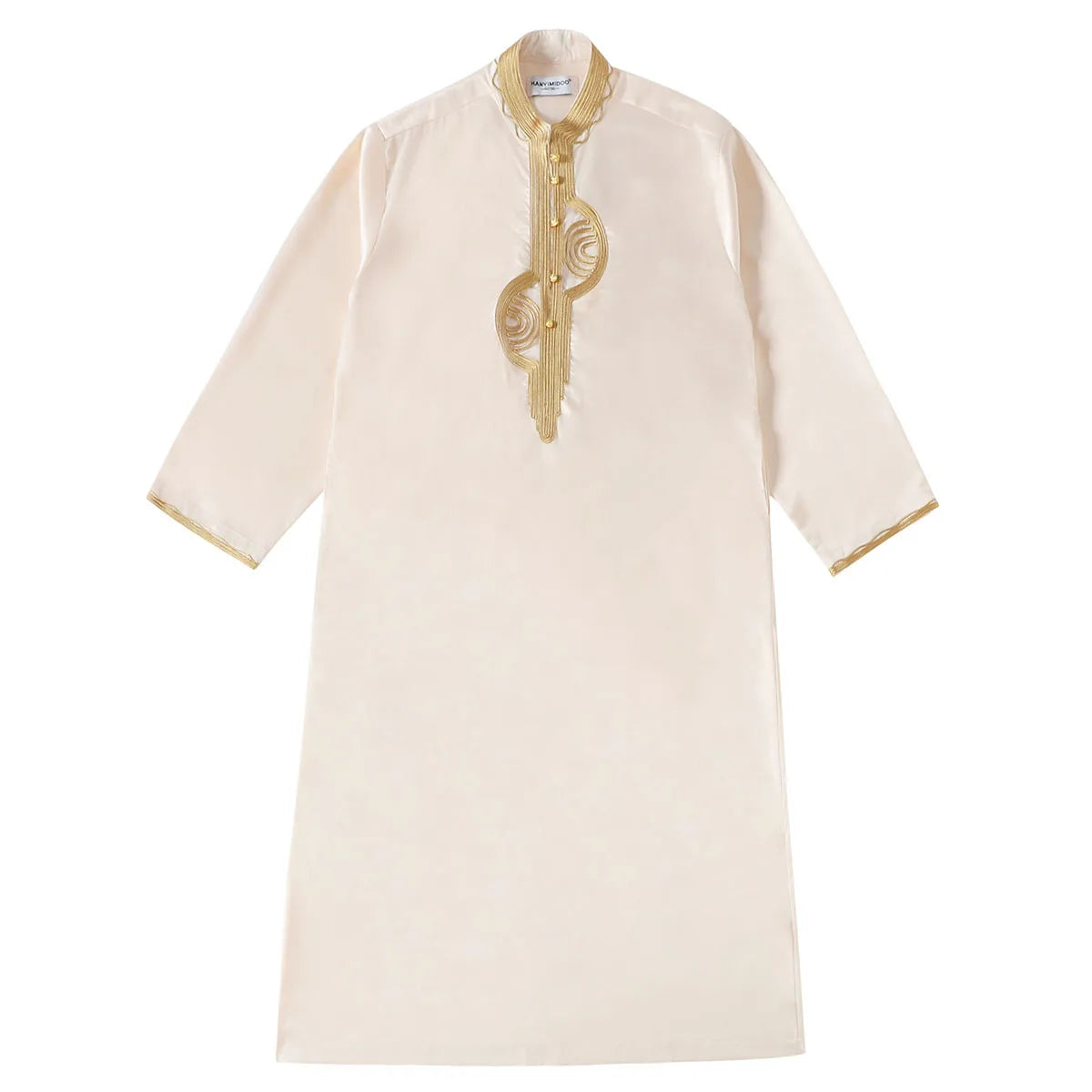 1pcs/lot man fashion embroidery muslim long robe man stand collar long sleeve jubba thobe