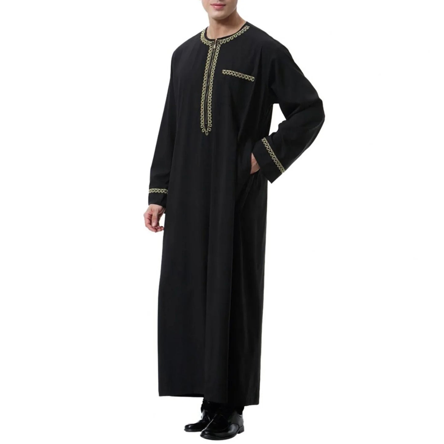 Muslim Men Jubba Thobe Print Zipper Kimono Long Robe Saudi Islamic Musulman Wear Clothing Abaya Caftan Islam Dubai Arab Dress