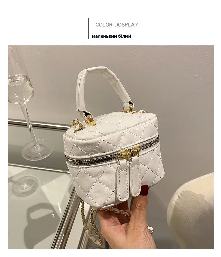 Trendy  Buet Handbag Women's Crossbody Bag Luxury Feel Small  Design Handbag Soft PU Leather Zipper Closure Casual