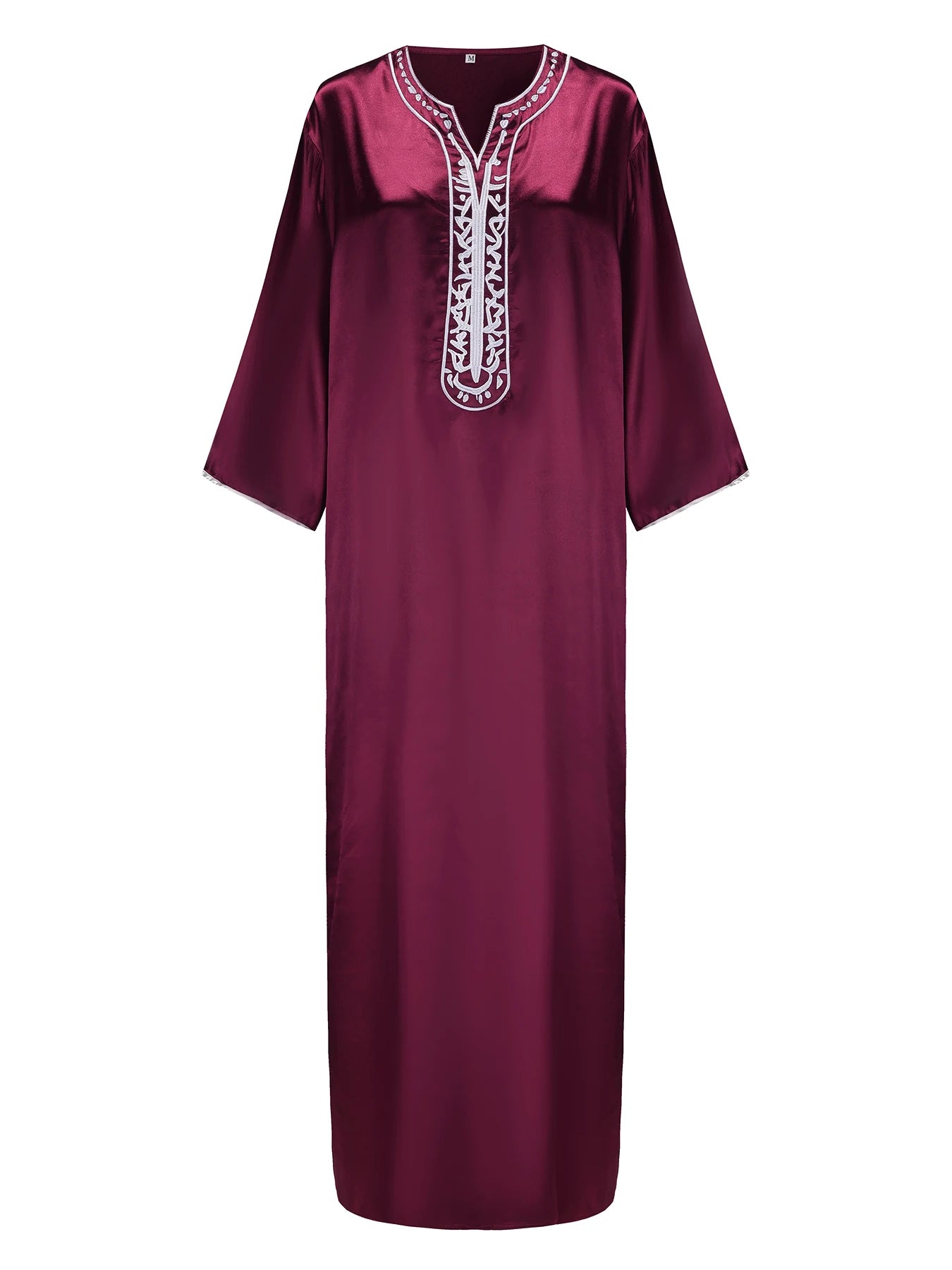 New Lslamic Middle East Saudi Muslim Moroccan Men's Business Casual Traditional Embroidery Craft Robe S-2XL Plus Size