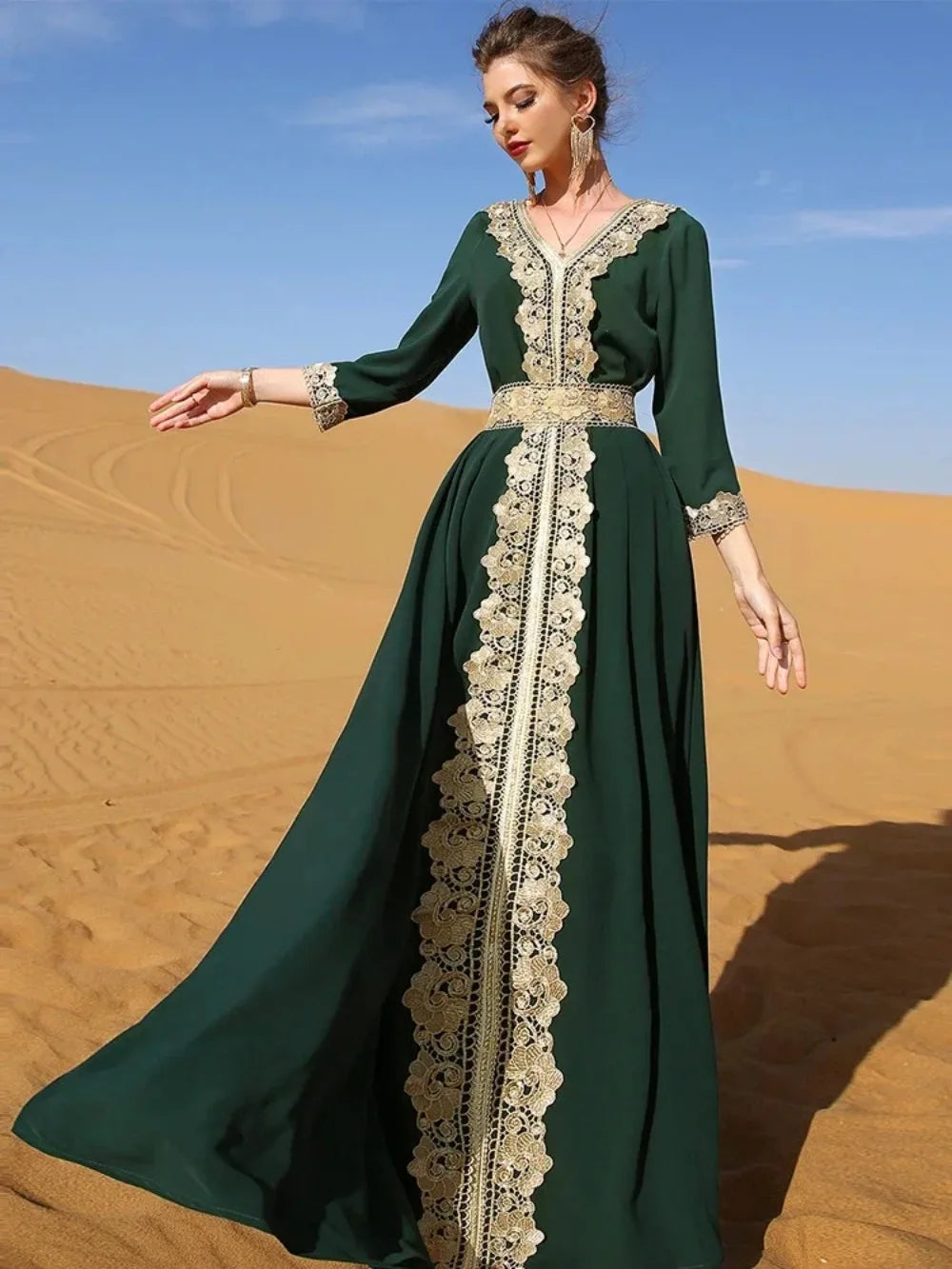 Eid Party Dress For Women Lace Dubai Arab Ramadan Abayas Caftan Kaftan Vestido Eid Muslim Woman Abaya Party Long Dresses 2026