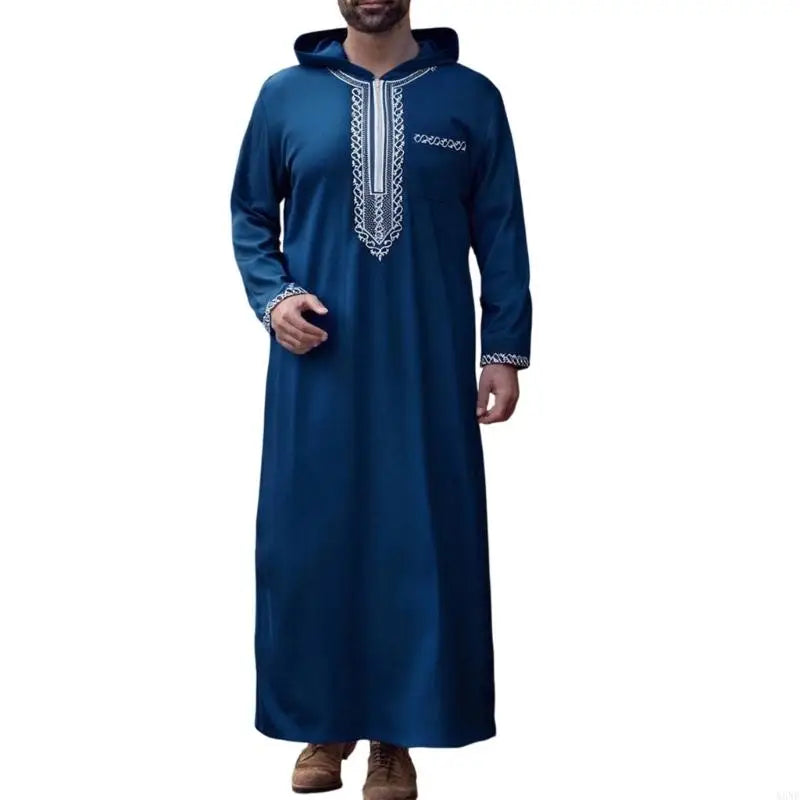 Y3NE Islamic Clothing Men Robe Kaftan Muslims Man Moroccan Casual Long Dress Arabic Thobe Grown Middle East National Costume