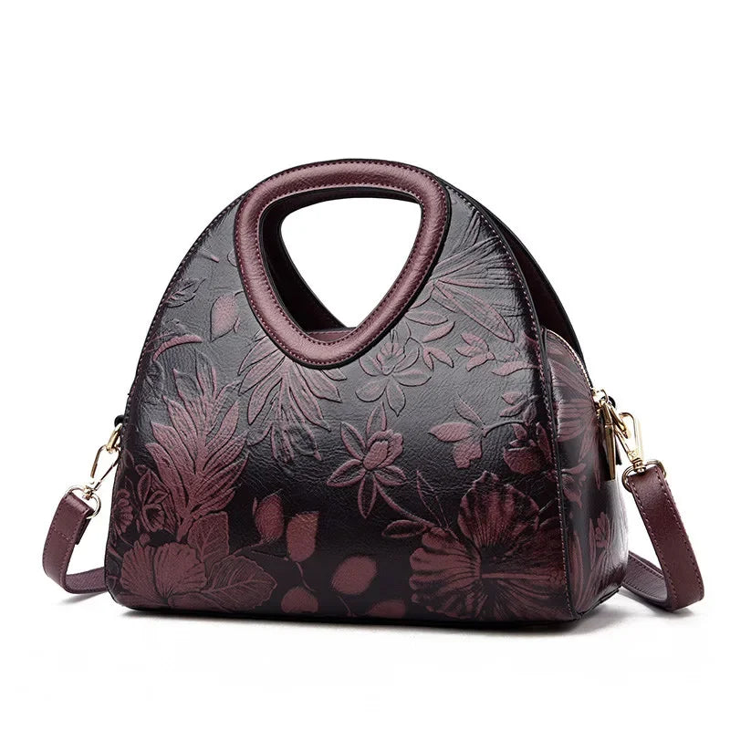 Women Leather Handbags Female Ladies Hand Hobos Bag Mother Shoulder Bag Chinese Style Crossbody Bags For Women 2024 Sac A Main