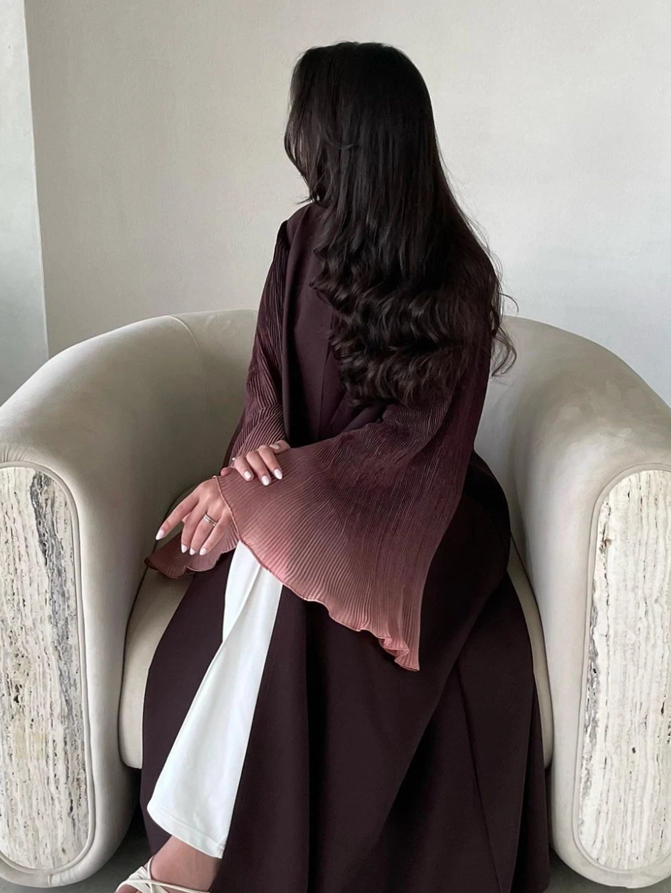 Open Front Abaya Muslim Flare Sleeve Casual Arabian Abayas Middle-East Elegant Turkey Kaftans Women Jilbabs Islamic Maxi Dresses