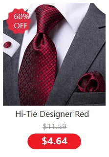 Hi-Tie Blue Business Solid Silk Men's Tie NeckTie 8.5cm Ties for Men Formal Luxury Wedding High Quality Gravata