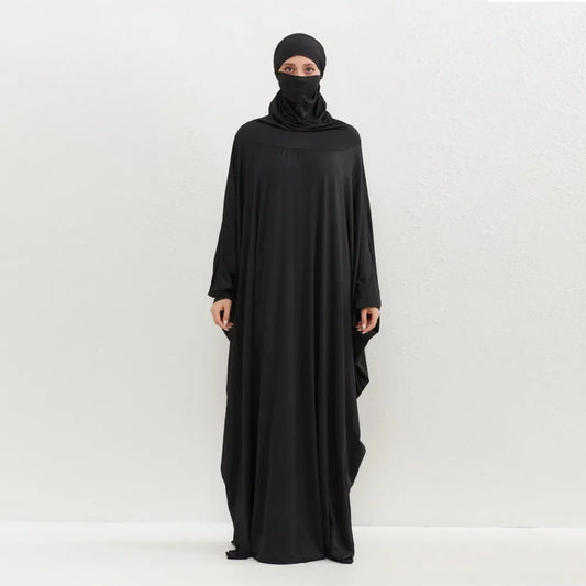 Muslim Abayas Hijab Smocking Sleeve One-piece Prayer Dress Women Jilbabs Hooded Kaftans Islamic Dubai Saudi Robe Turkish Modesty