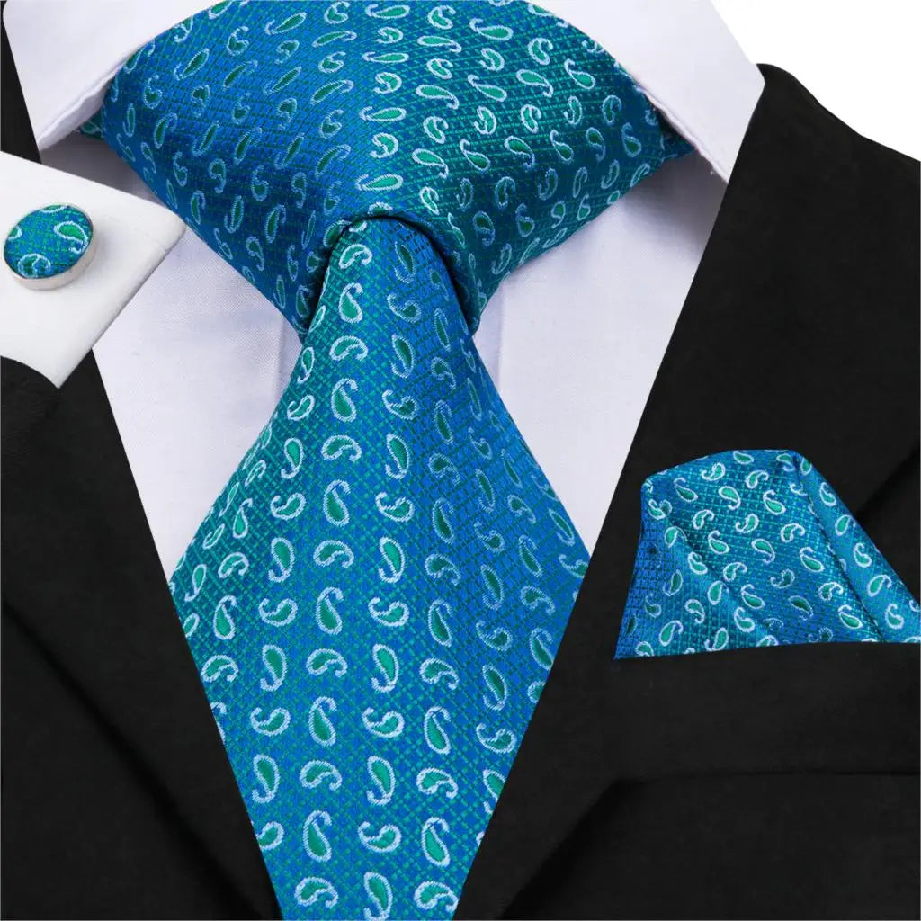 Hi-Tie New Clasic Grey Tie for Men Silk Fabric Jacquard Woven Tie Hanky Cufflinks Set for Men Designer Fashion Silk Ties SN-1466