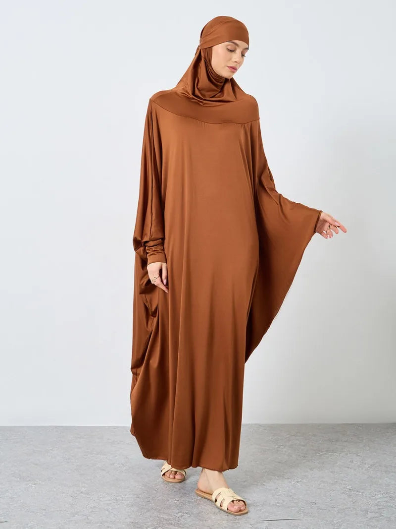 Islamic Prayer Abaya Muslim Women Abayas Long Sleeve Hooded Modesty Ramadan Dresses With Hijab Jilbabs Middle Eastern Kaftans