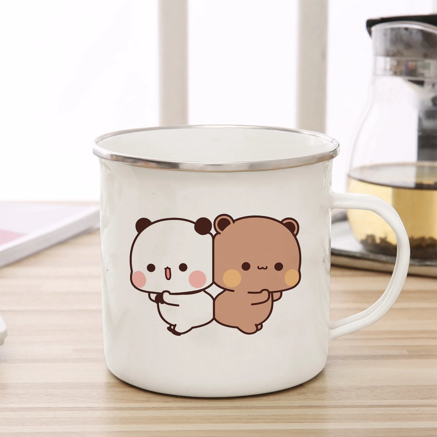 Funny Mugs Coffee Cups Cartoon Milk Mocha Bear Boob and Doodle Enamel Cup Mug Mug for Tea Drinkware Personalized Beer Travel Bar