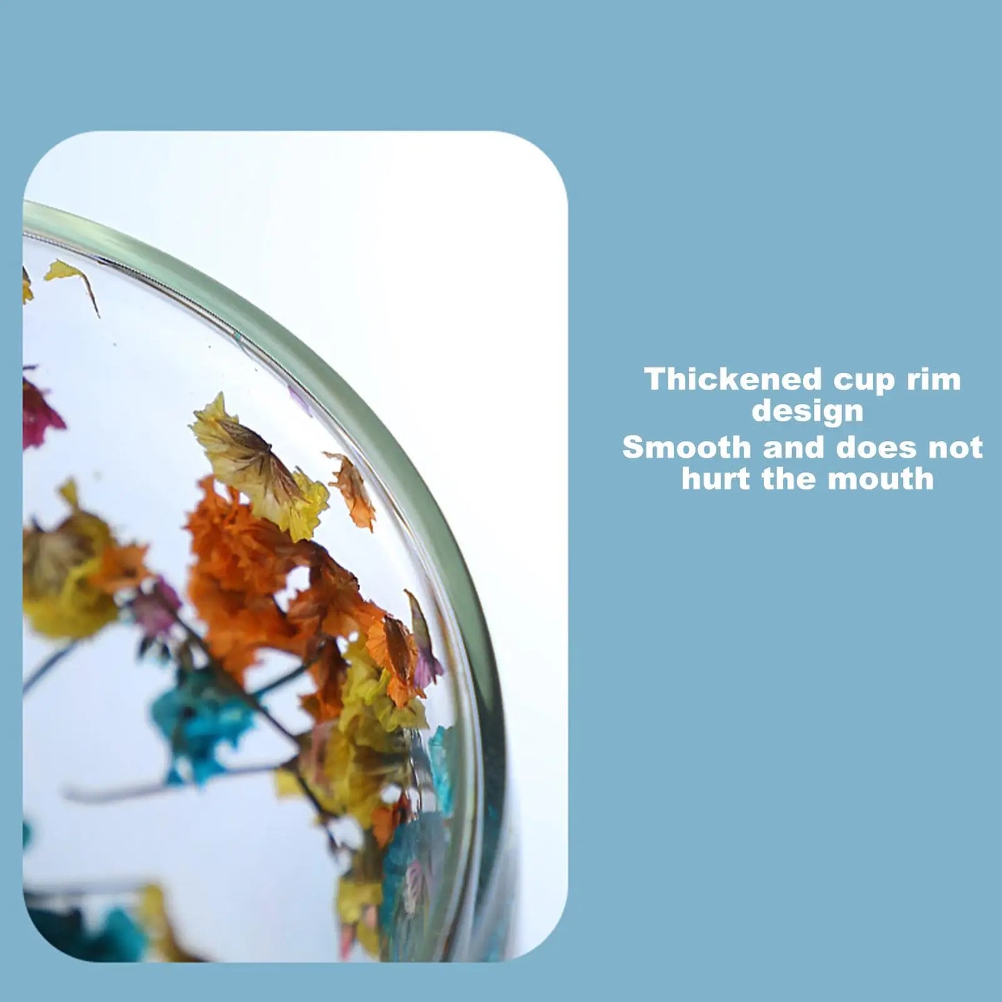 Aesthetic Dried Flower Glass Mug Double-Wall Insulated & Heat Resistant Perfect for Coffee, Tea, Office & Home Decor Gifts