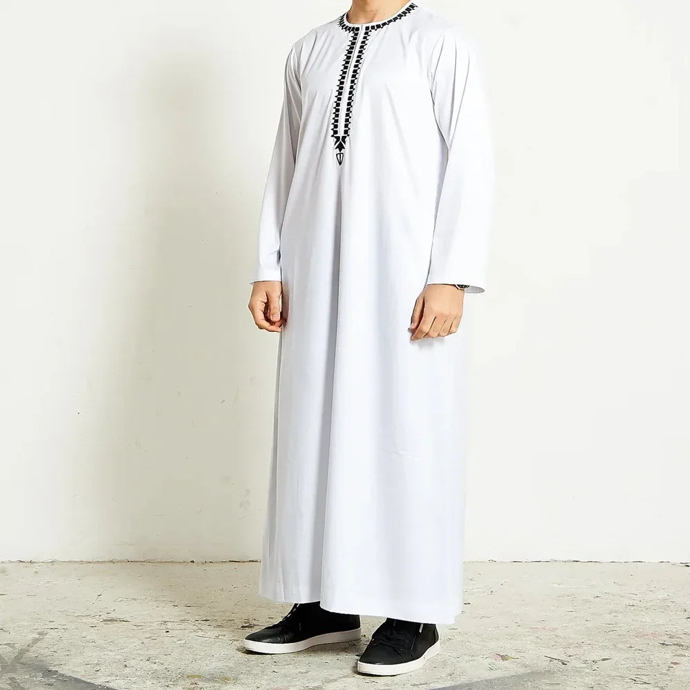 Mid East Islamic Men Clothes Muslim Fashion Abaya Men Embroidered Loose Stand Collar Long Robe Ethnic Style 2026 Man Jubba Thobe