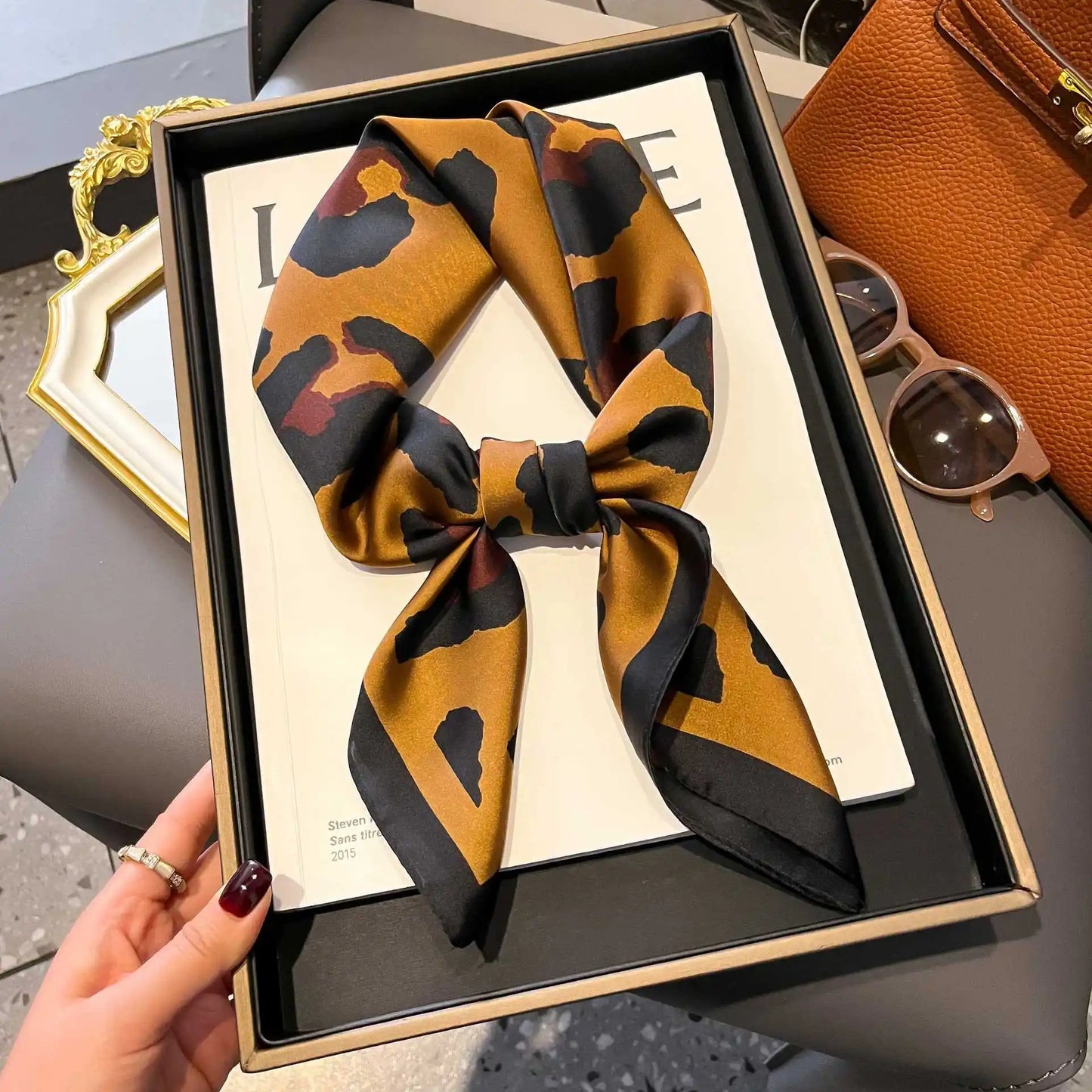 New 70x70cm Square Scarf Women Spring Summer Thin Sun Protection Neck Protection Tie Headband Versatile Scarves Party Gift