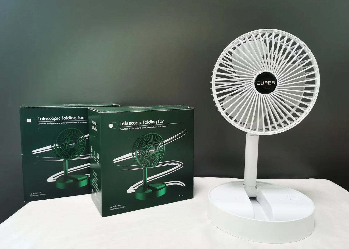 Mini Desktop Foldable Fan Portable Household USB Rechargeable Retractable Mute Fan Electric Adjustable LowNoise Long Standby Fan