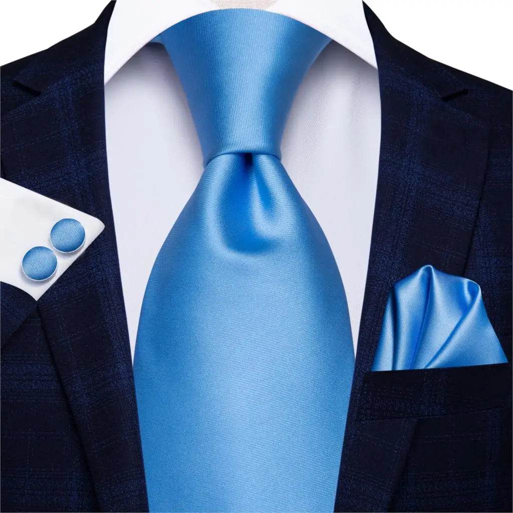 Hi-Tie Blue New Fashion Business Paisley Silk Men's Tie NeckTie 8.5cm Ties for Men Formal Luxury Wedding Quality Gravata