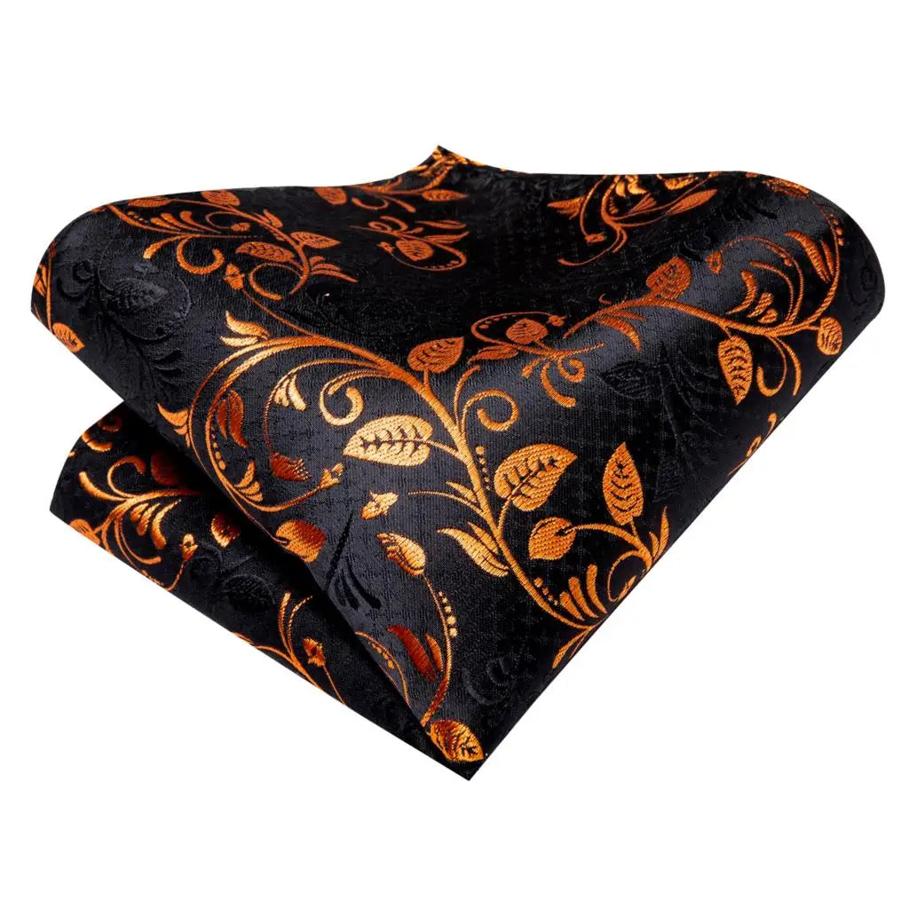 Hi-tie Design Black Solid Dot Silk Wedding Tie For Men Hanky Cufflink Gift Men Necktie Gravata Set Fashion Business Dropshipping