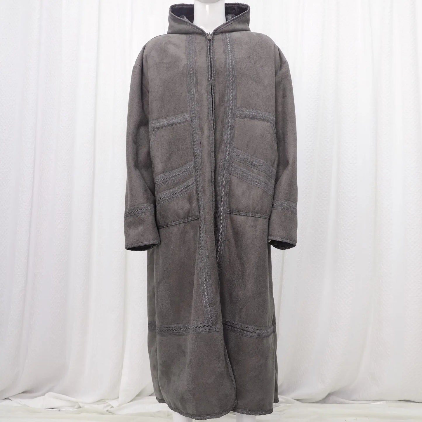 Eid Djellaba Jubba Thobe Saudi Arab Winter Thick Warm Faux Fur Men Muslim Kimono Cardigan Hooded Coat Kaftan Abaya Islam Clothes