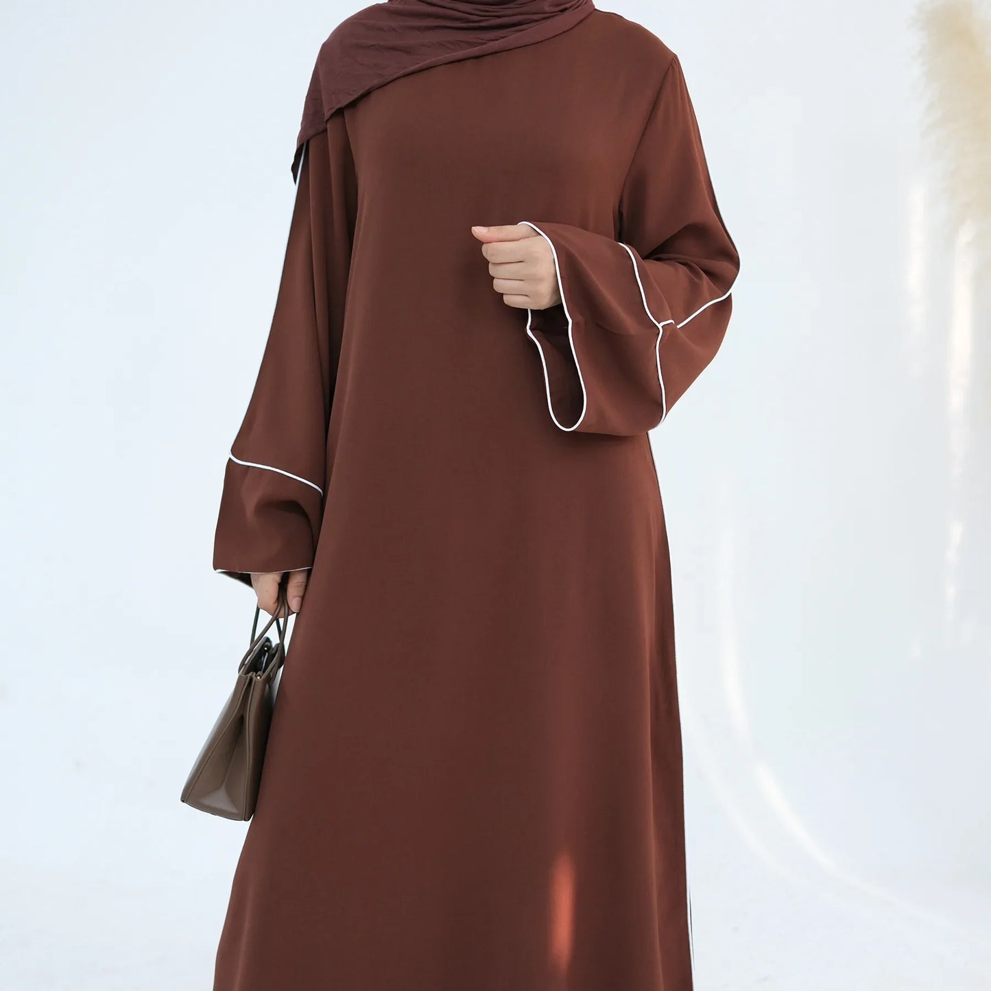 Eid Plain Closed Abaya Dress Silk Velvet Abayas for Women Dubai Luxury Muslim Modest Dresses Islamic Clothing Kaftan Hijab Robe