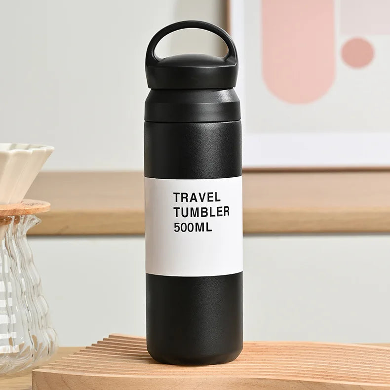 500ml Portable Stainless Steel Vacuum Insulated Water Cup Exquisite Double-Walled for Daily Use in Homes Offices Outdoor Parties