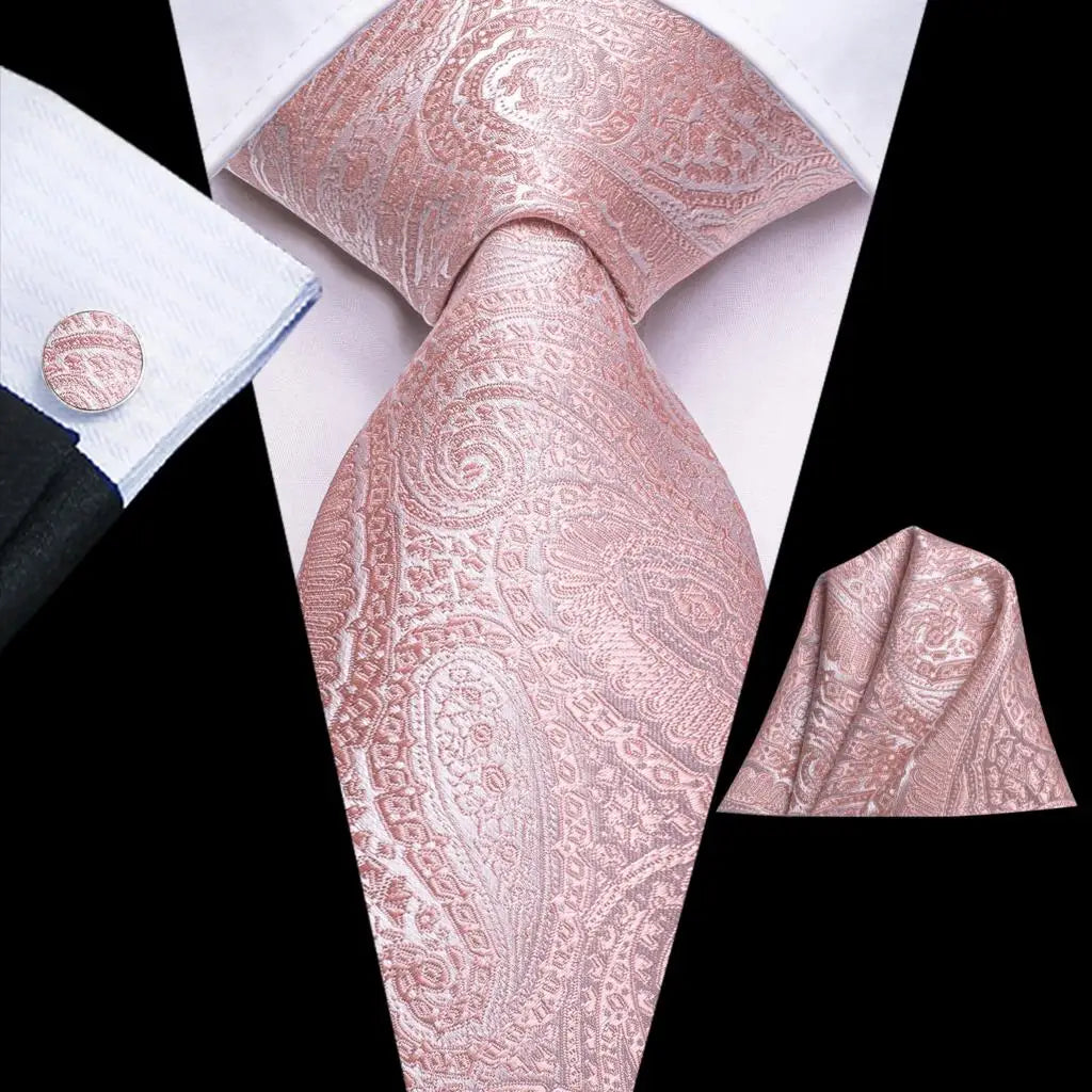 Hi-Tie Teal Green Floral Mens Fashion Necktie Handkerchief Cufflinks for Tuxedo Accessory Classic Silk Luxury Tie for Man Gift