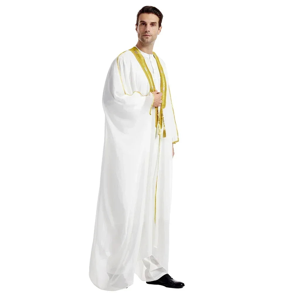 Men Kebaya Open Muslim Kimono Abaya Turkey Arabic Islam Djellaba Homme Robe Musulmane Hombre Ramadan Abayas for Prayer Clothes