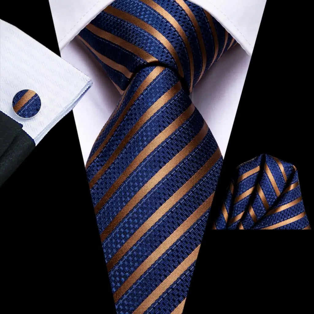 Hi-Tie 63inches Silk Mens Tie Set Extra Long Ties for Men Handkerchief Woven Classic Silk Men's 160cm Necktie Pocket Square Set