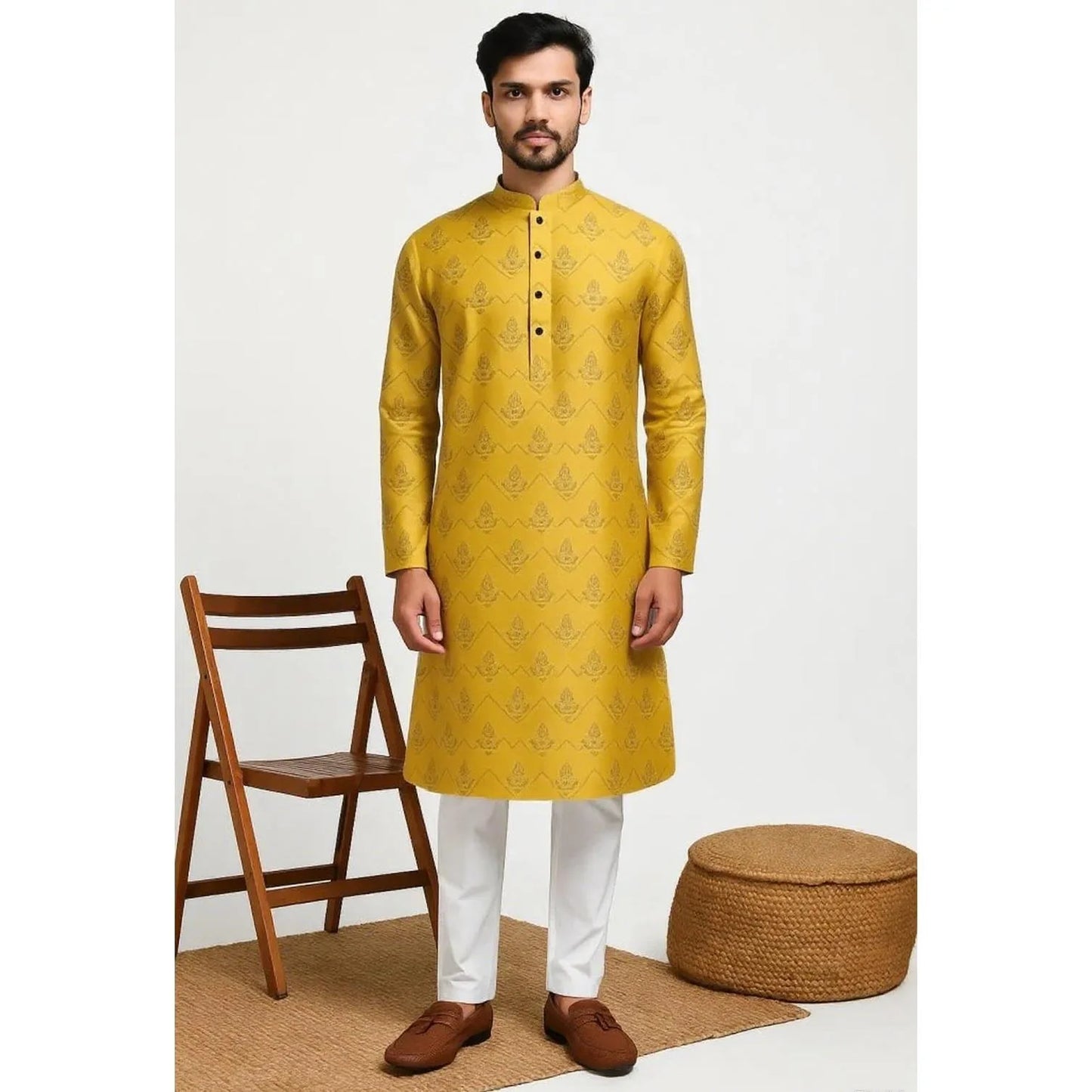 Men Islamic Arabian Patchwork Striped Embroidery Eid Muslim Long Robe Jubba Casual Loose Abayas 2026 National style