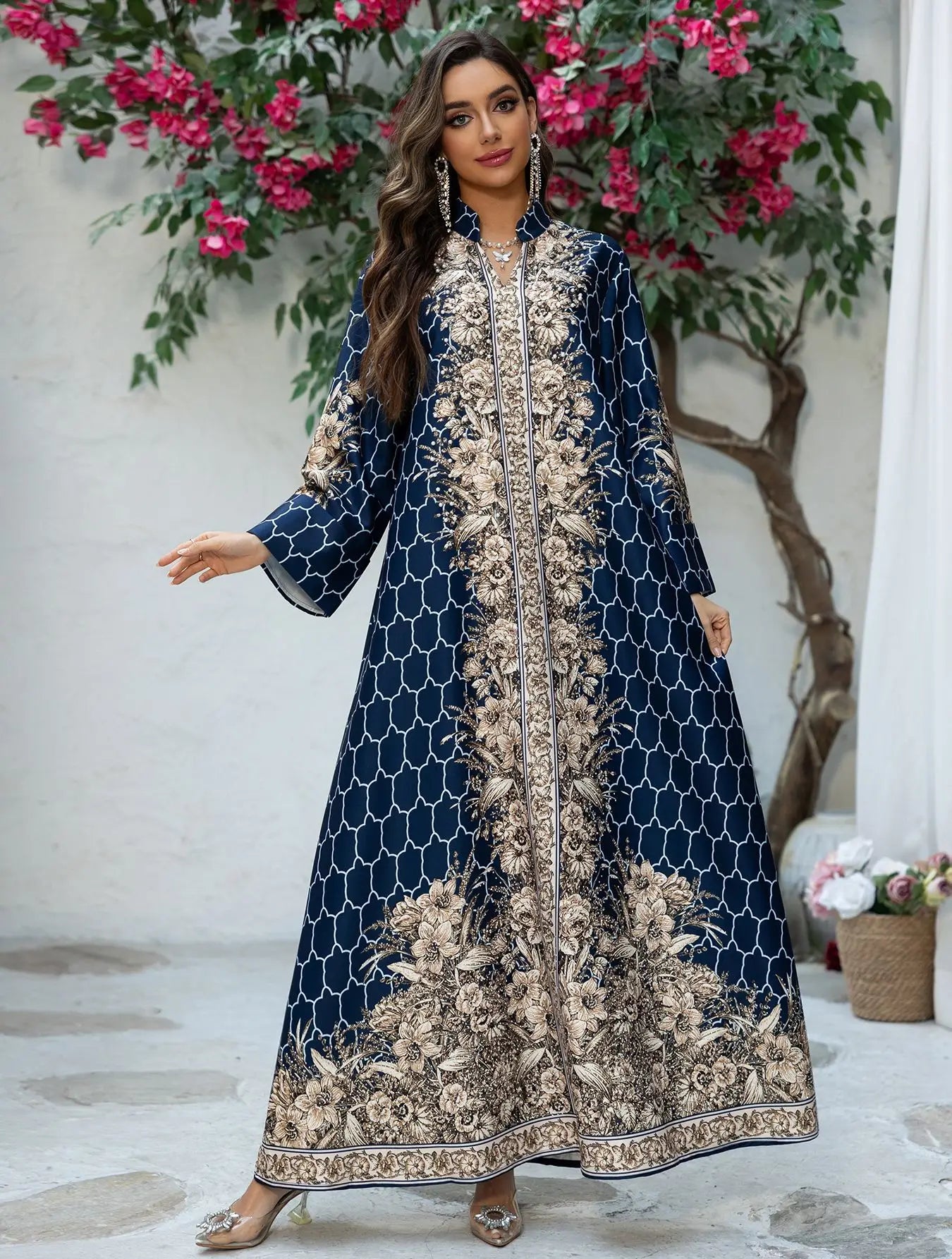 Muslim Dress Women Abaya Eid Diamond Party Dresses Arab Long Robe Print Abayas Dubai Morocco Kaftan Islam Jalabiya Vestidos 2026