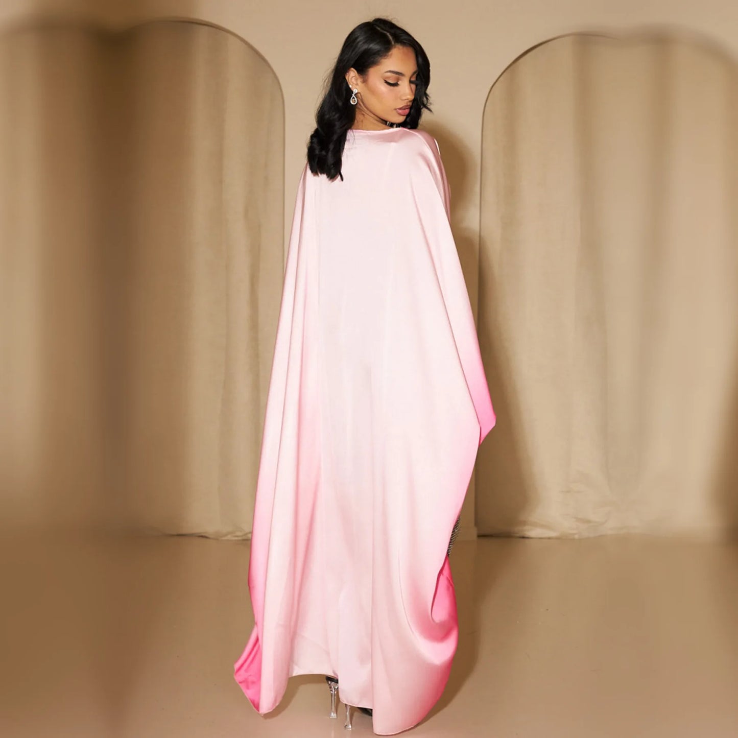 Eid Muslim Party Dress for Women Ramadan Bat Sleeve Abaya Long Dress Morocco Kaftan Vestidos Largos Dubai Robe Jalabiya 2024