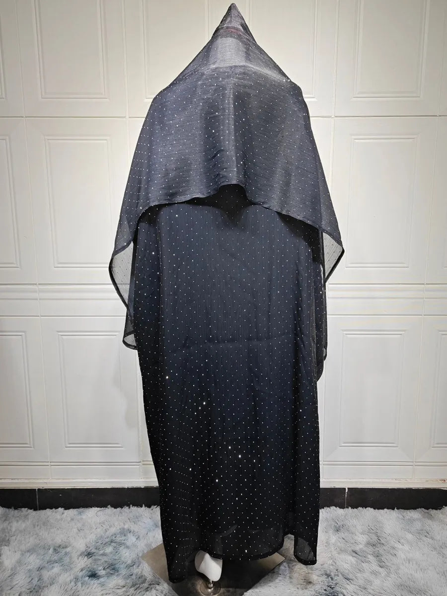 Muslim Women Kaftan Arabic Dubai Hot rhinestone Abaya Modest Ramadan Robe Femme Kimono Cardigan Long Hijab Dress Islam Clothing