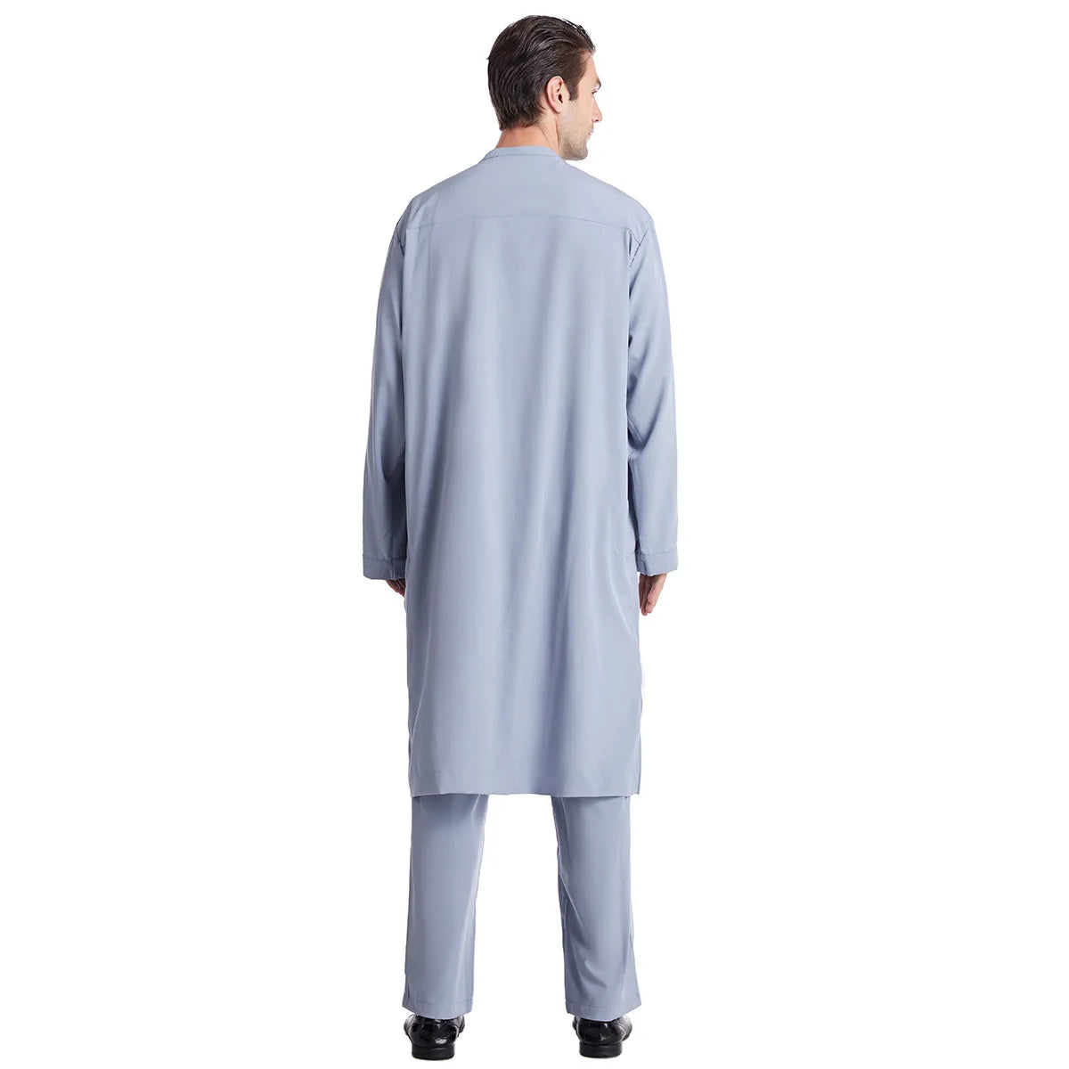 Muslim Men Jubba Thobe 2 Pice Set Top with Pant Mens Abaya Long Islamic Eid 2026 Ramadan Long Robe Saudi Wear Caftan Dubai Arab