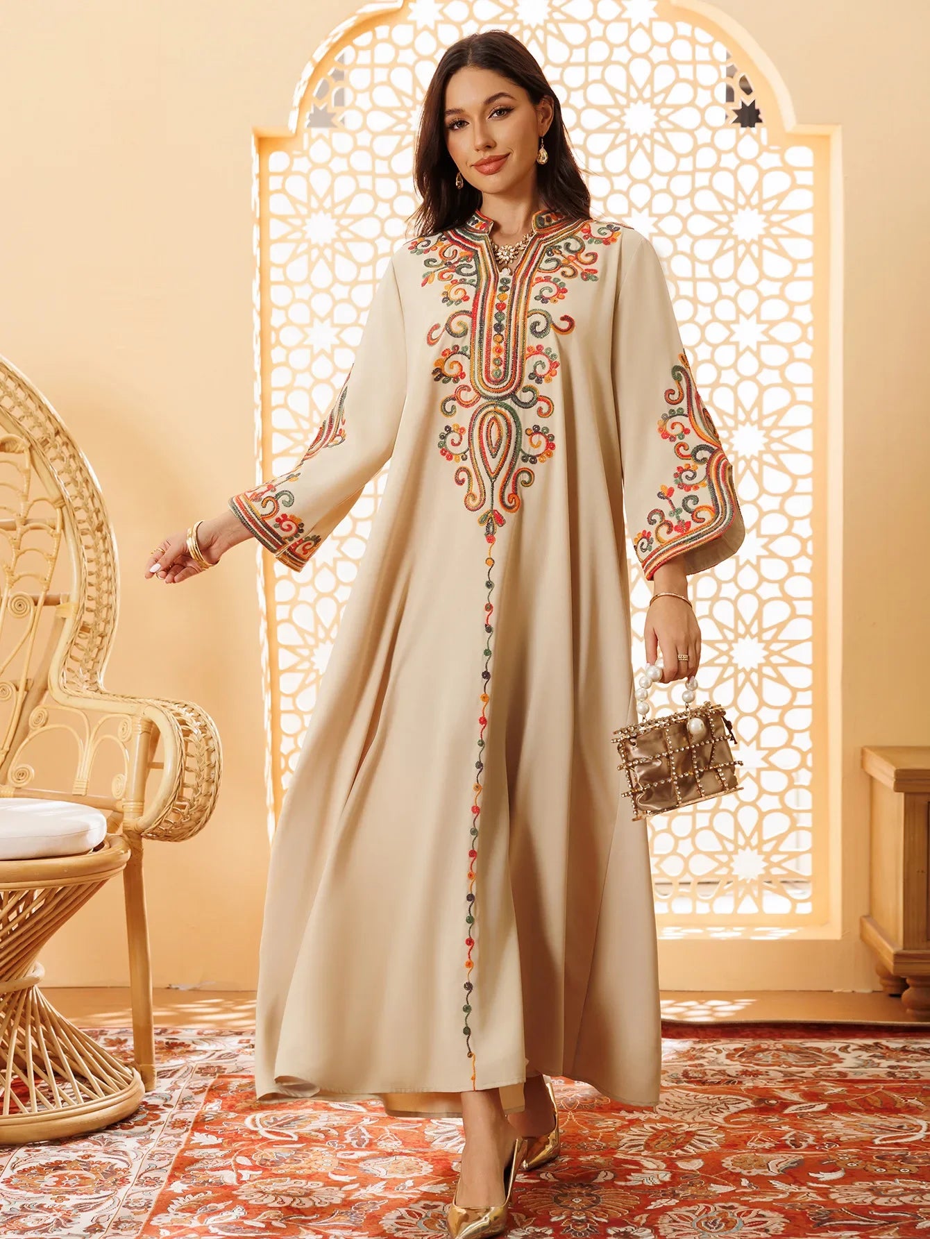 Abaya Dress For Women Embroidery Vestidos Largos Islam Arab Long Robe Jalabiya Ramadan Morocco Kaftan Dubai Abayas Dresses 2026