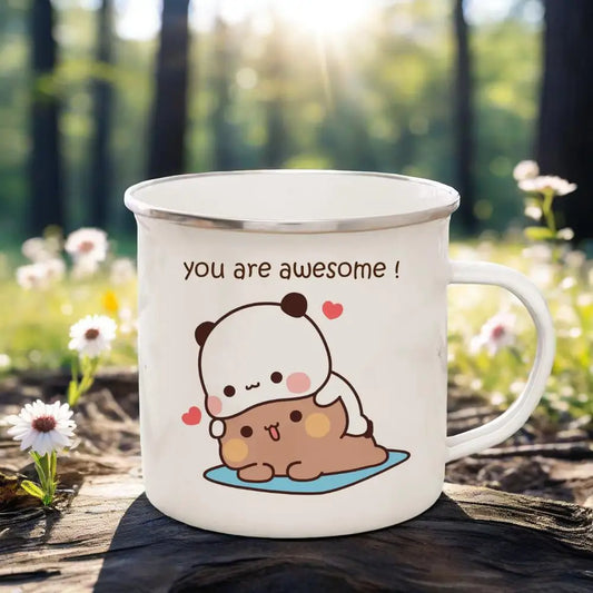 Funny Mugs Coffee Cups Cartoon Milk Mocha Bear Boob and Doodle Enamel Cup Mug Mug for Tea Drinkware Personalized Beer Travel Bar