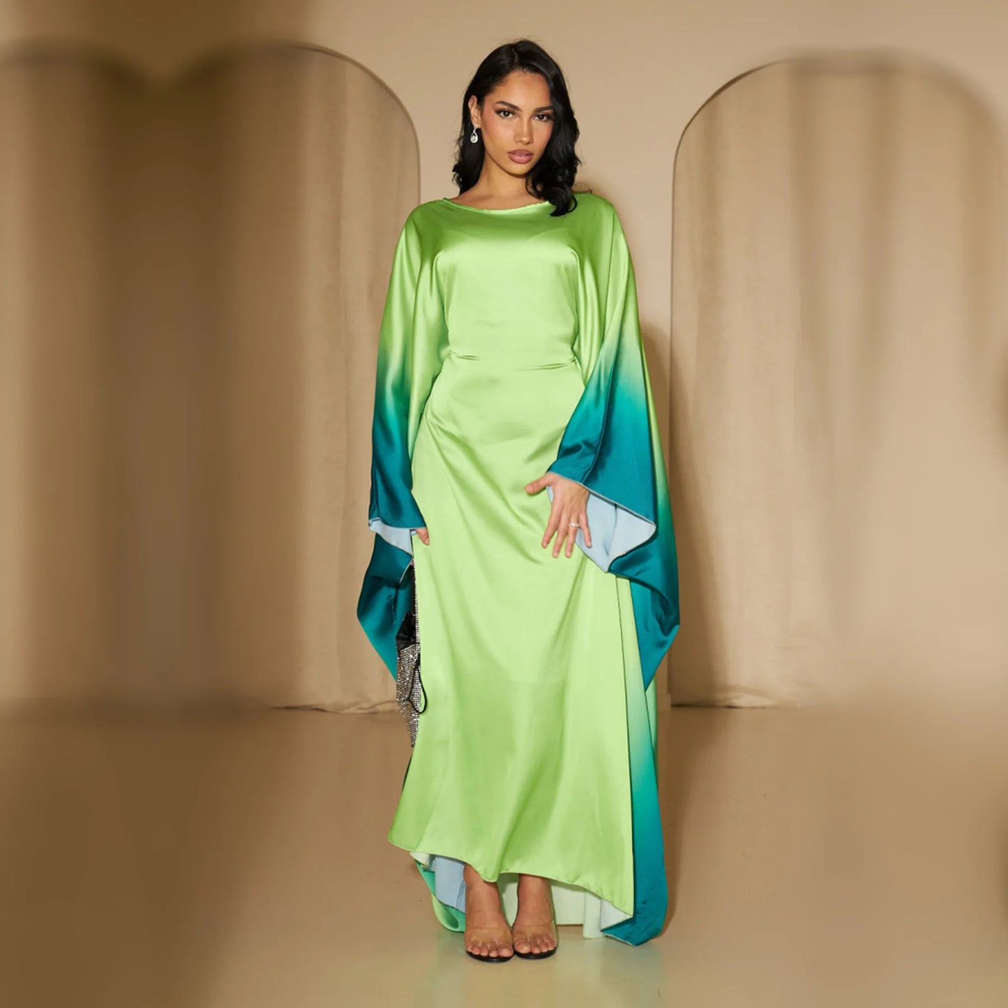 Eid Muslim Party Dress for Women Ramadan Bat Sleeve Abaya Long Dress Morocco Kaftan Vestidos Largos Dubai Robe Jalabiya 2024