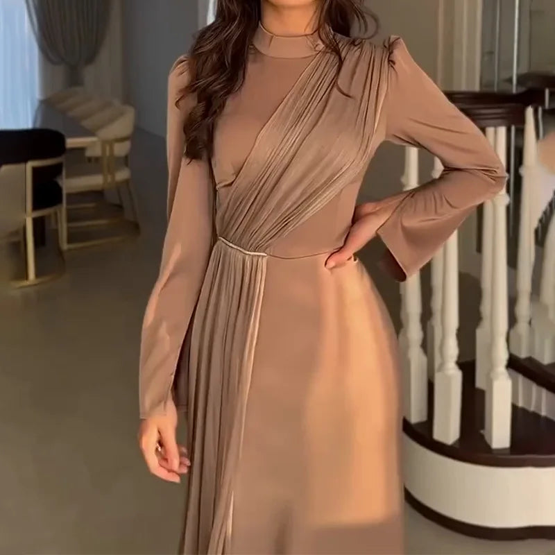 Muslim Long Dress Abaya Women Party Dresses Maxi Gown Jalabiya Folds Dubai Abayas Kaftan Islam 2025 Vestidos Ramadan Morocco