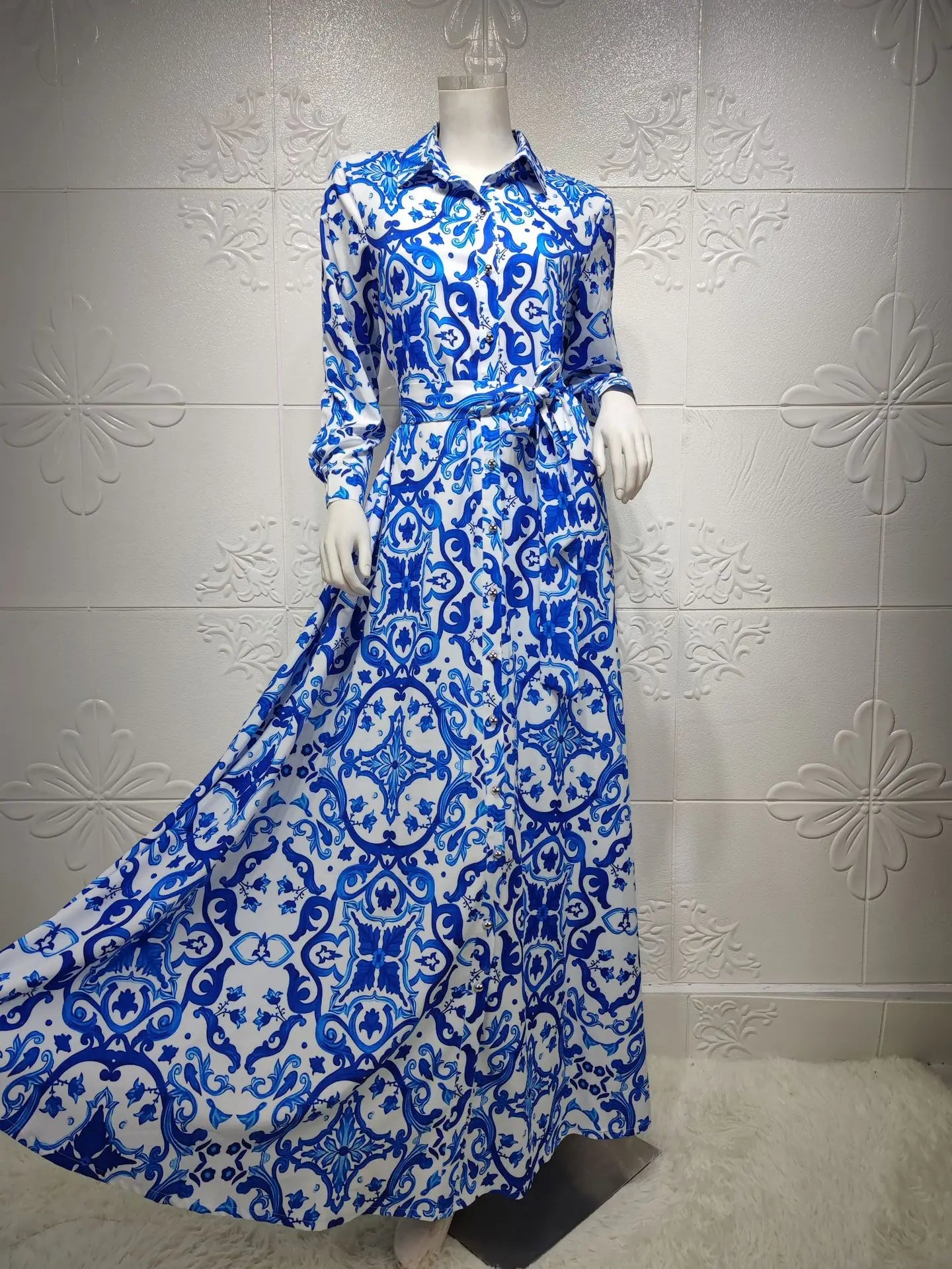 Saudi Long Dresses For Women Floral Abaya Muslim Arabic Wear Long Shirt  Summer Elegance Robe Girl's Clothing