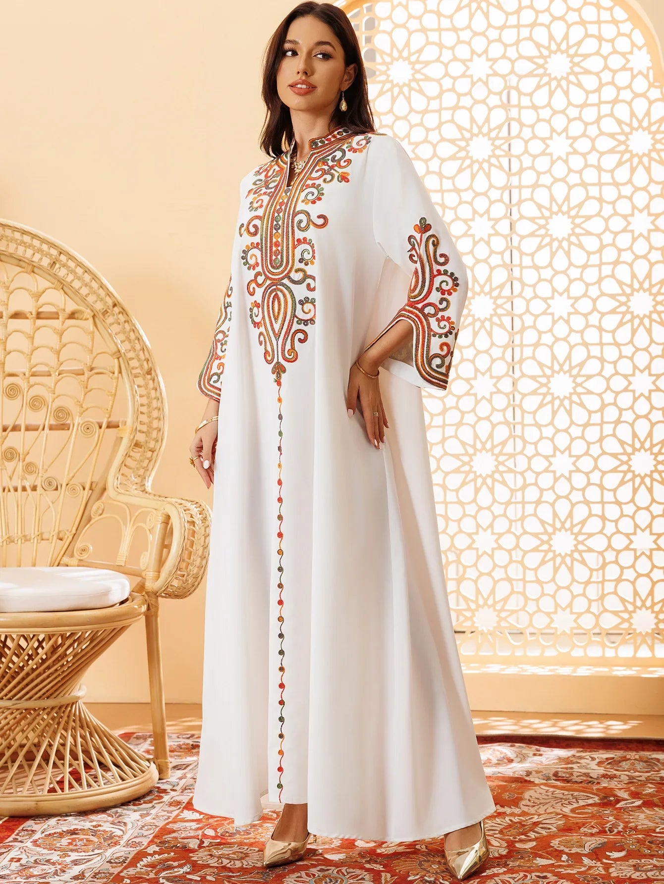 Abaya Dress For Women Embroidery Vestidos Largos Islam Arab Long Robe Jalabiya Ramadan Morocco Kaftan Dubai Abayas Dresses 2026